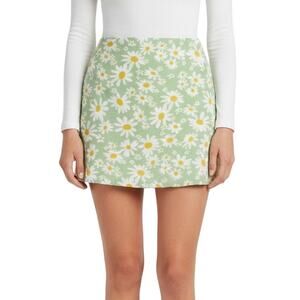 Elodie Daisy Print Mini Skirt Mint Green Floral Women Size Small NWT